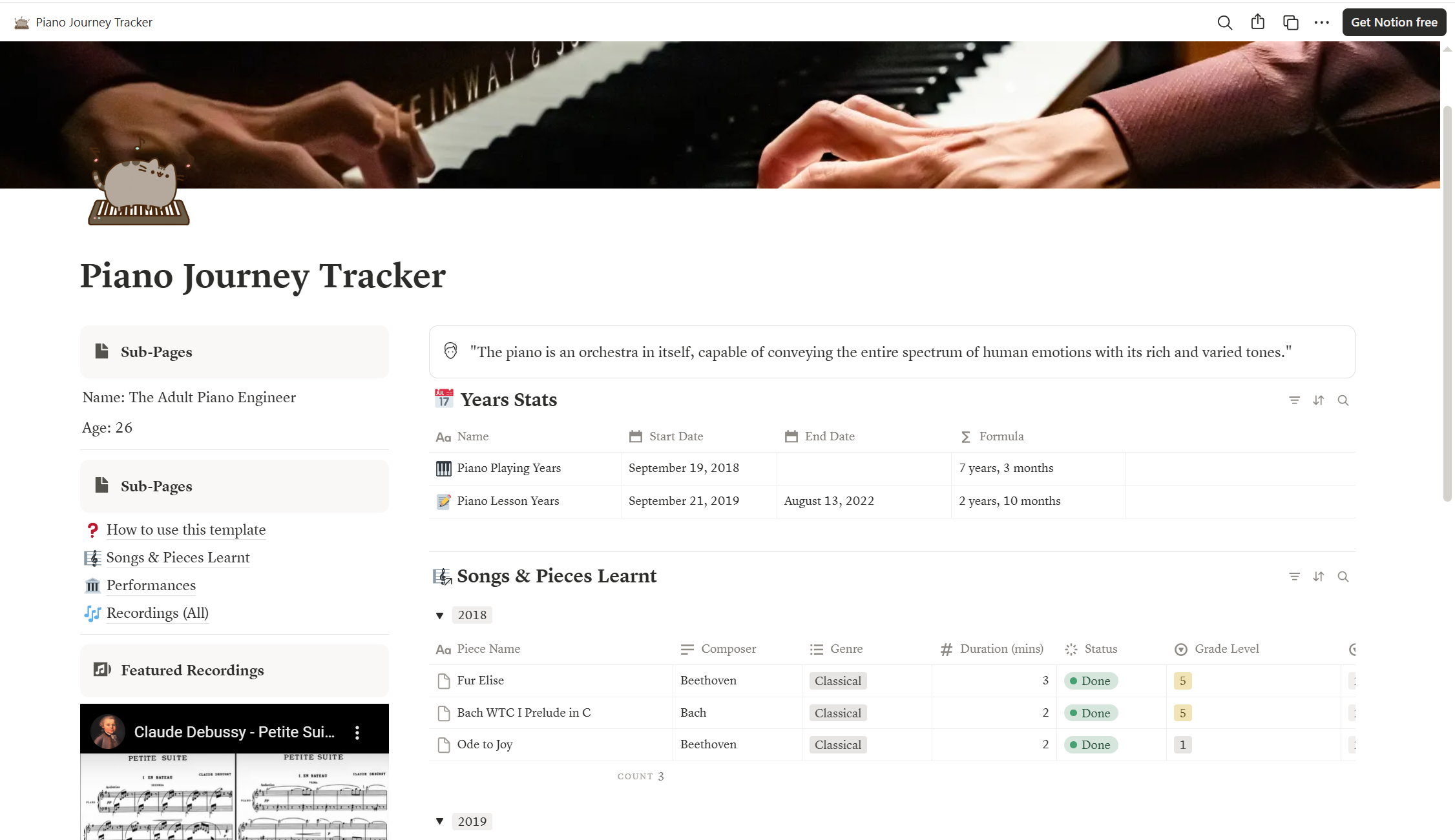 Piano Journey Tracker Preview